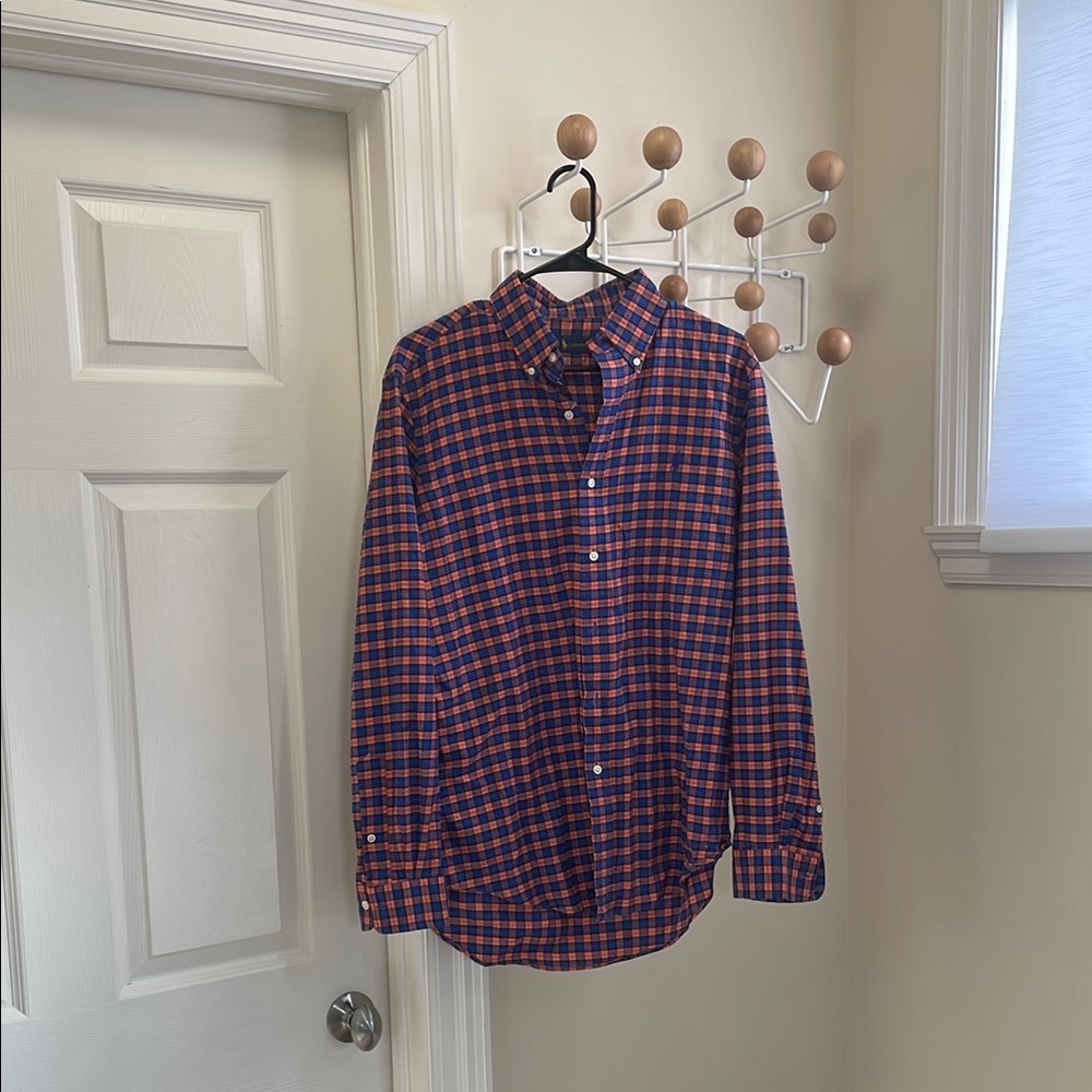 Ralph Lauren - Classic Button Down Long Sleeve Shirt - Orange Blue - M